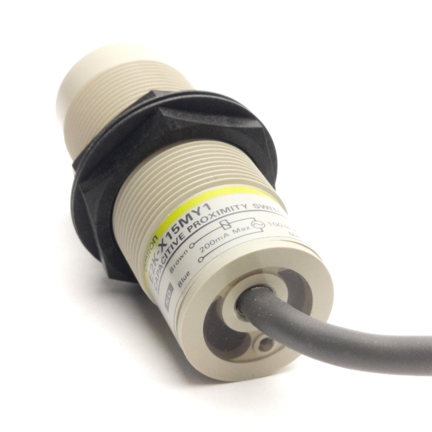 New – Open box Omron E2K-X15MY1 Capacitive Proximity Sensor, 15mm, 100-220VAC, 200mA, N/O