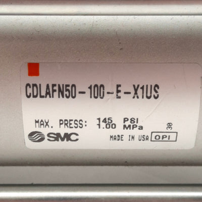 Used SMC CDLAFN50-100-E-X1US Fine Lock Pneumatic Cylinder, ø50mm Bore, 100mm Stroke