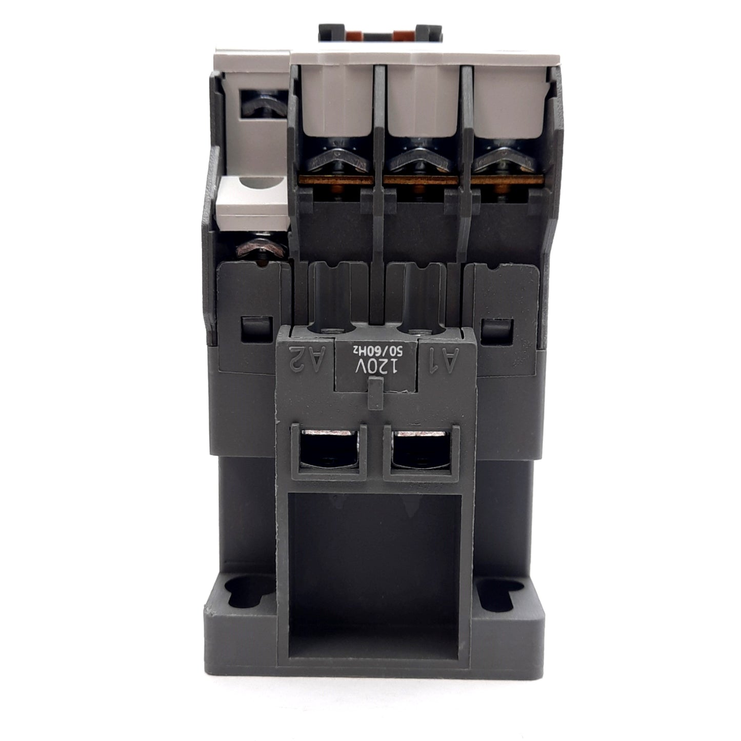 New LS Electric MC-12b-AC120V Contactor 600V, 3-Pole, 1NO+1NC, 120VAC Coil, DIN Rail