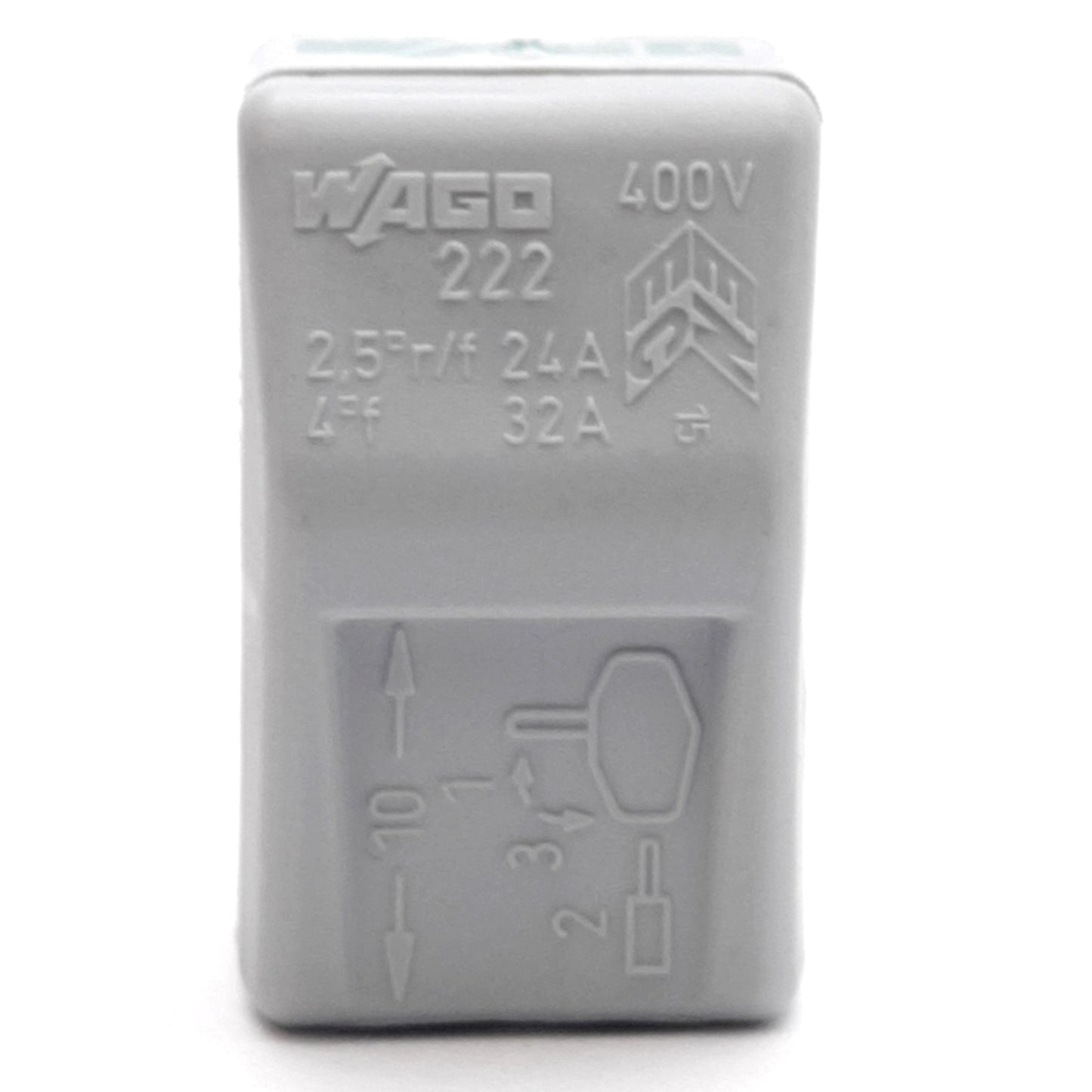 New Lot of 100 Wago 222-412 Lever Nut Splicing Connectors, 2-Conductor, 400V 32A