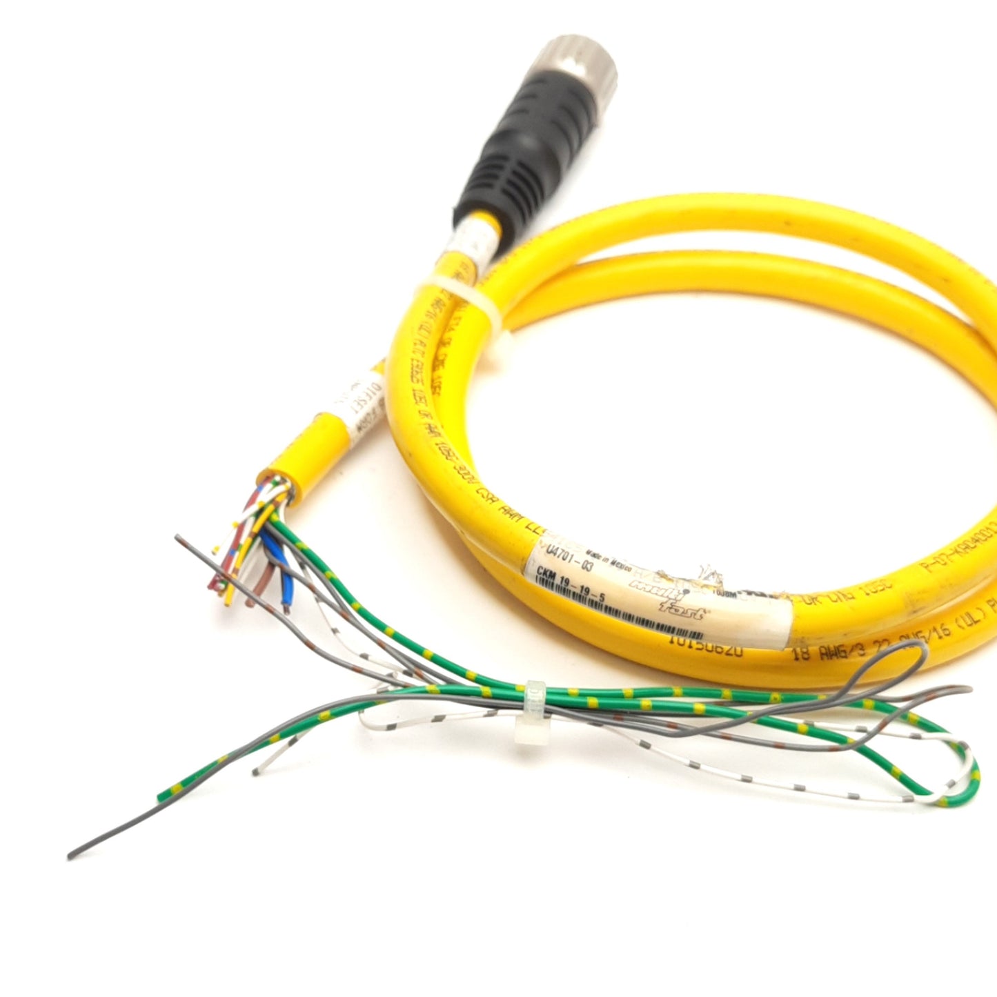 Used Turck CKM 19-19 Actuator/Sensor Cord, M23 19-Pin Female, 150V 9A, 1m Length