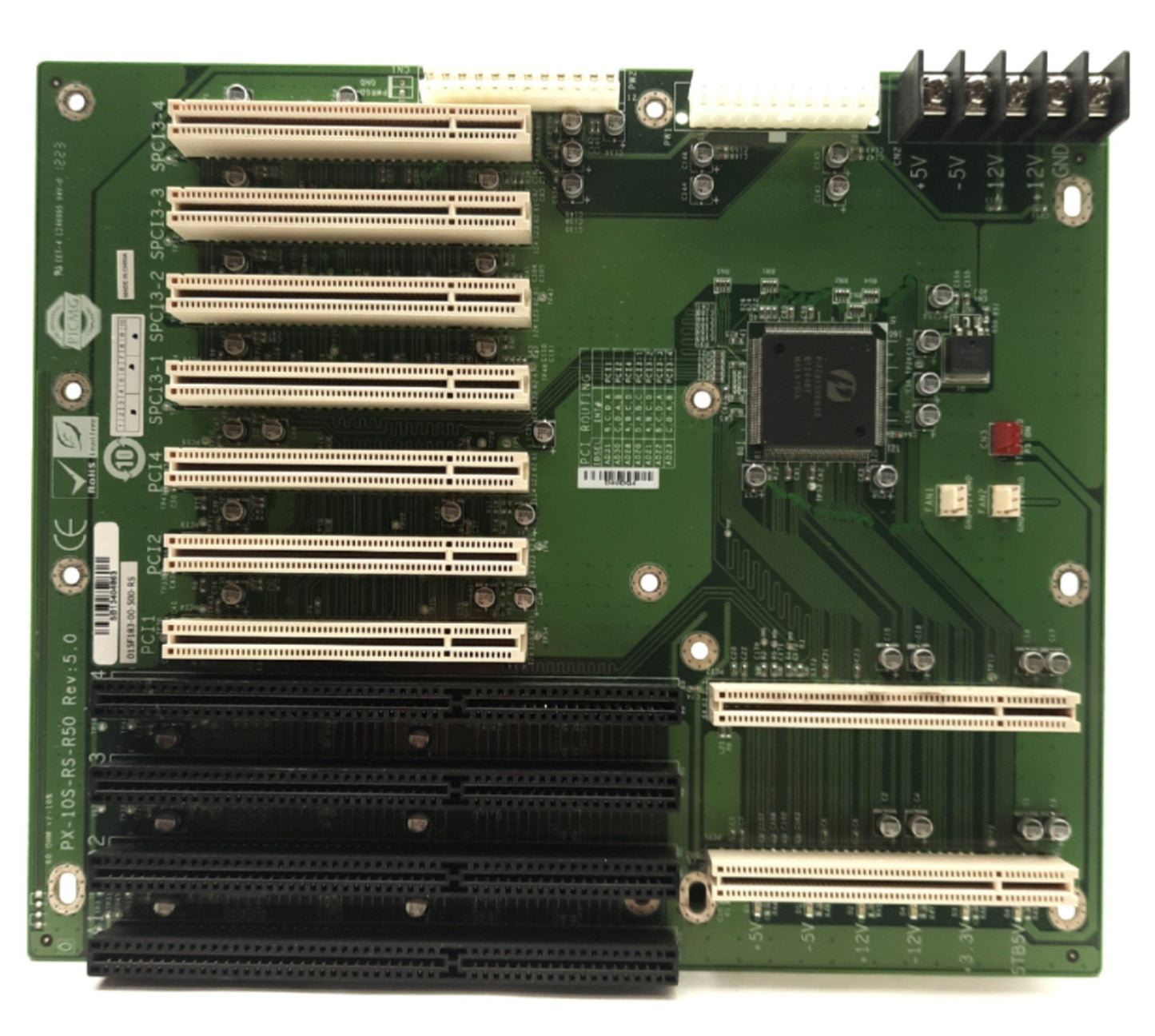Used IEI PX-10S-RS-R50 Single Board Computer Backplane 5x ISA, 7x PCI, PICMG 1.0