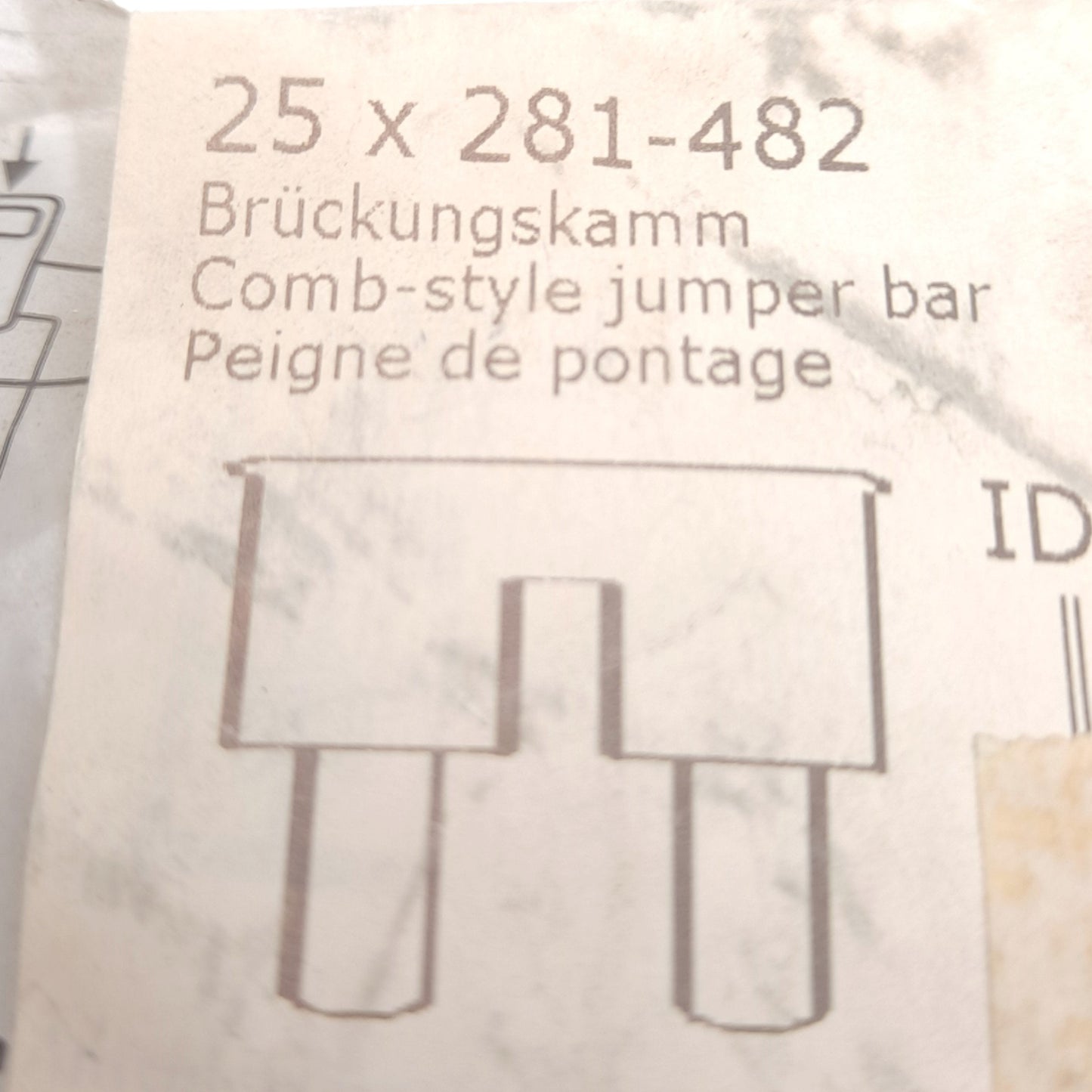New – Open box Lot of 25 Wago 281-482 Comb-Style Jumper Bar, 2-Position, Insulated, Flat Pins