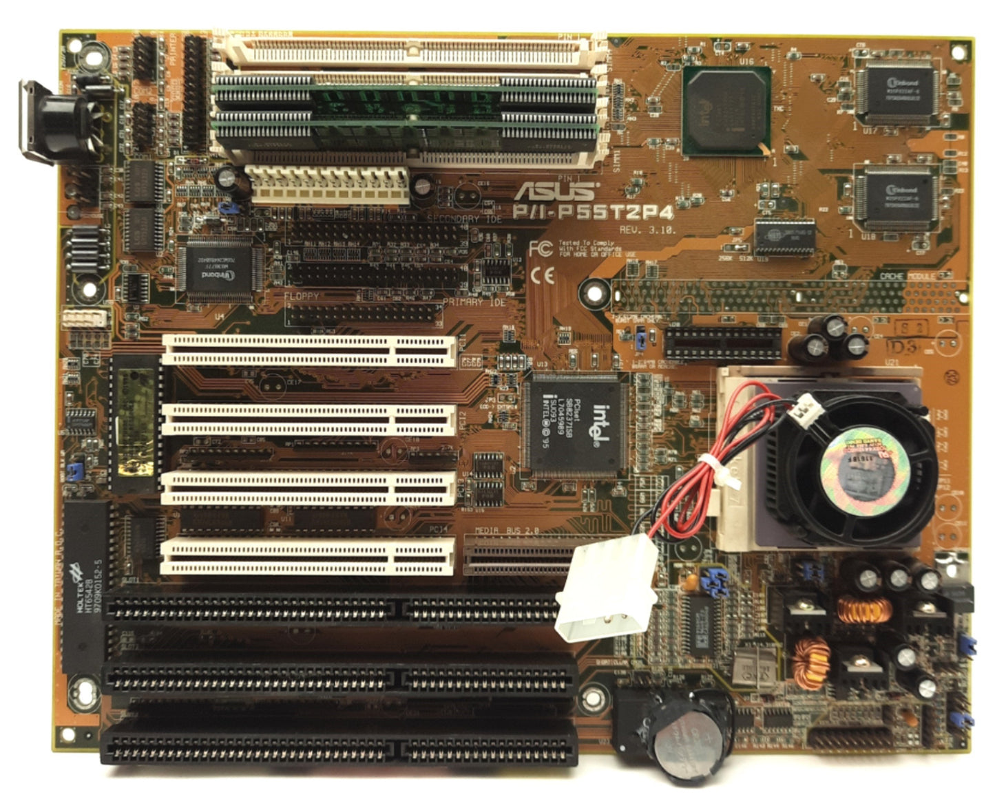 Used ASUS P/I-P55T2P4 Motherboard Intel Pentium 166MHz 16MB 4x PCI 3x ISA Socket 7