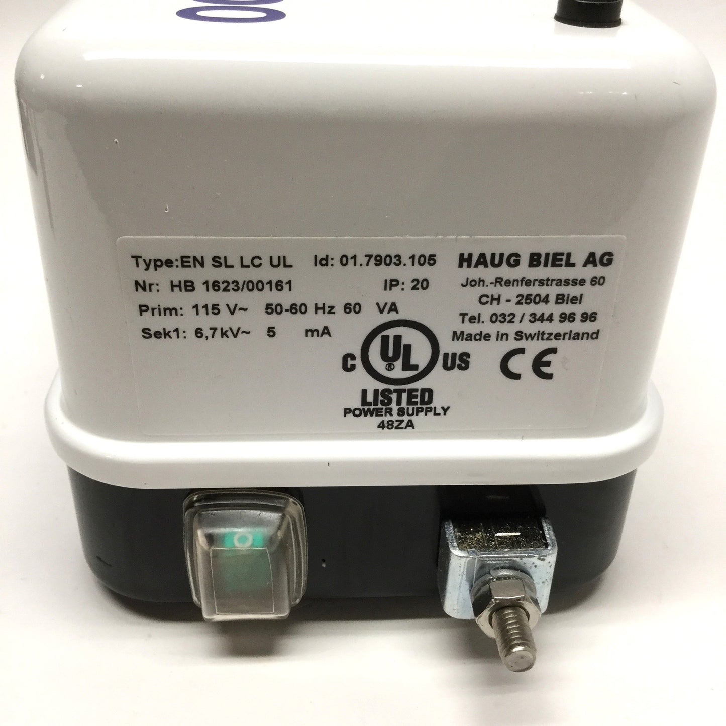 Used Mettler Toledo Haug EN SL LC UL Static Eliminator Deionizer Power Supply 115VAC