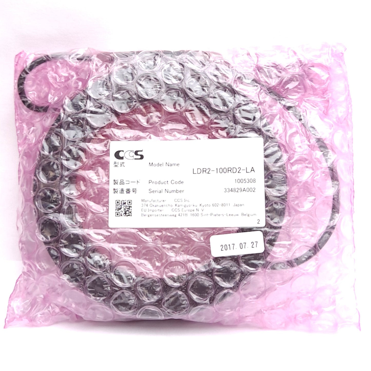 New CCS LDR2-100RD2-LA Machine Vision Ring Light, Red 630nm, 100mm OD, 70mm ID