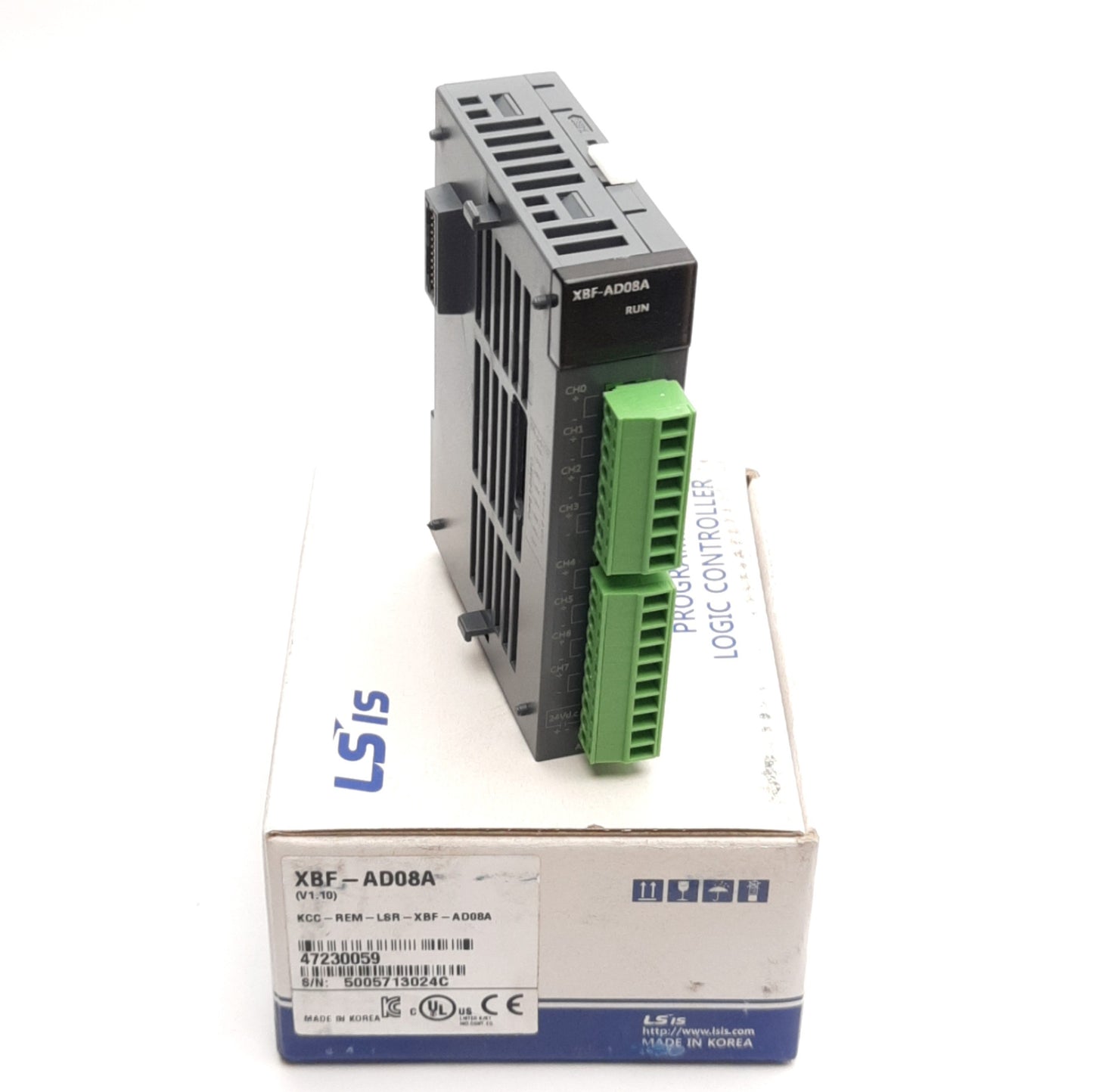 New LS Electric XBF-AD08A Analog Input Module 24VDC, 20mA/10VDC Input, 8-Channel