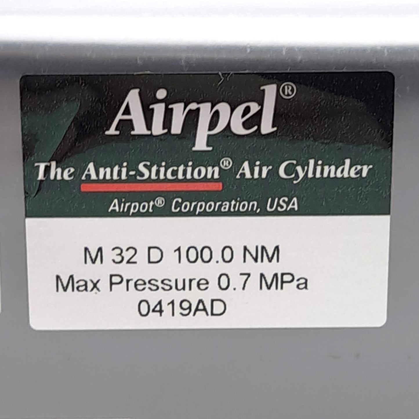New Airpel M32D100.0NM Anti-Stiction Air Cylinder, 32.5mm Bore, 100mm Stroke, 0.7MPa