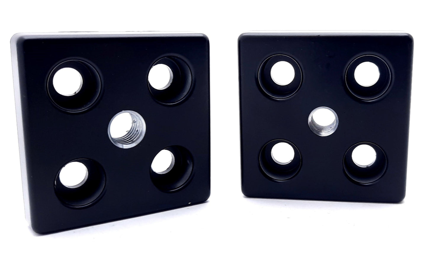 New Lot of 2 80/20 14037 Center Tap Base Plate Series 30 M10 x 1.50 60mm x 60mm