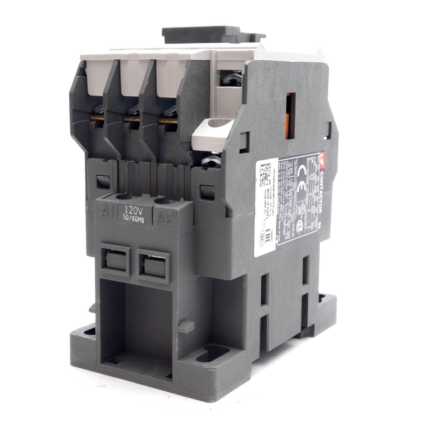 New LS MC-9b-120VAC Contactor, 3-Pole, 690V 9A, 120VAC Coil, 1NO+1NC Aux, DIN Rail