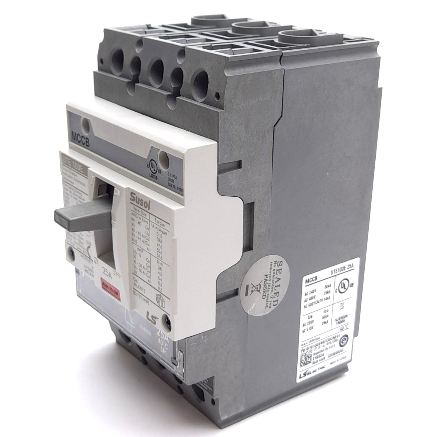 New LS UTE100E-FTU-25A-3P-LL-UL Circuit Breaker, 3-Pole, 600VAC/500VDC 25A Rating
