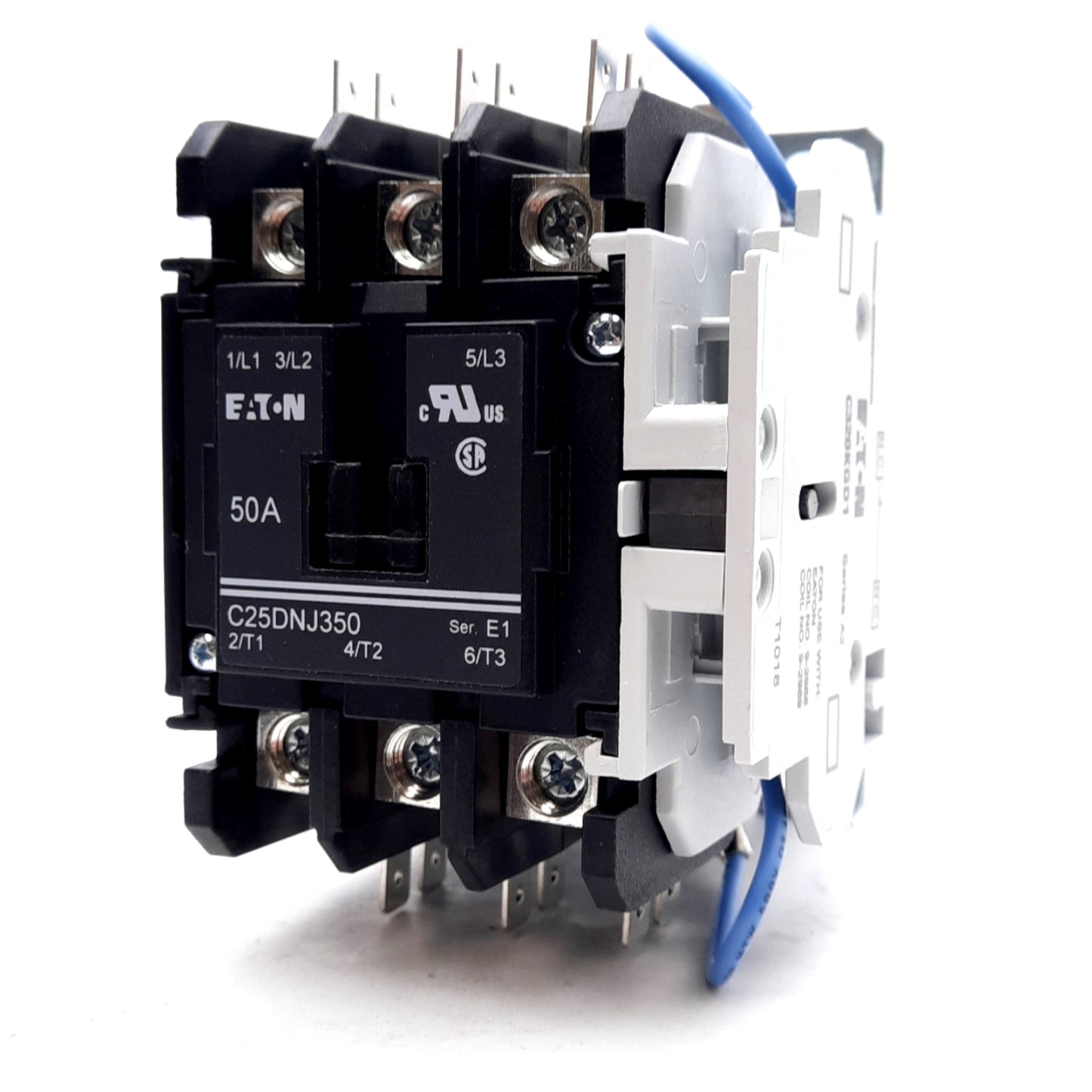 New Eaton C25DNJ3501T Contactor, 3-Pole, 50A, 1NC Aux, 15-50 A Frame, 24VDC Coil