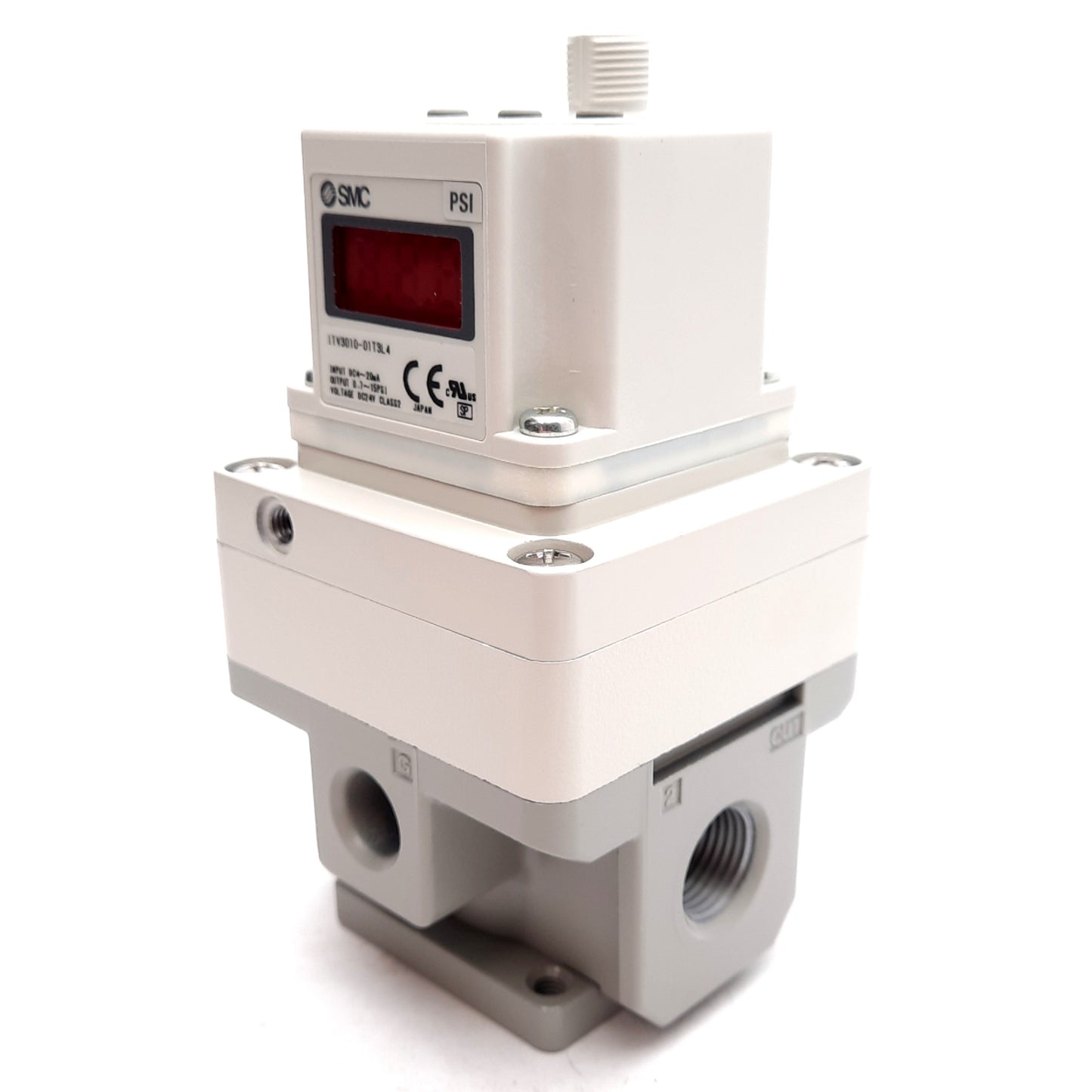 New SMC ITV3010-01T3L4 Electro-Pneumatic Regulator, 4000L/min, 0.7-15PSI, 3/8in NPTF