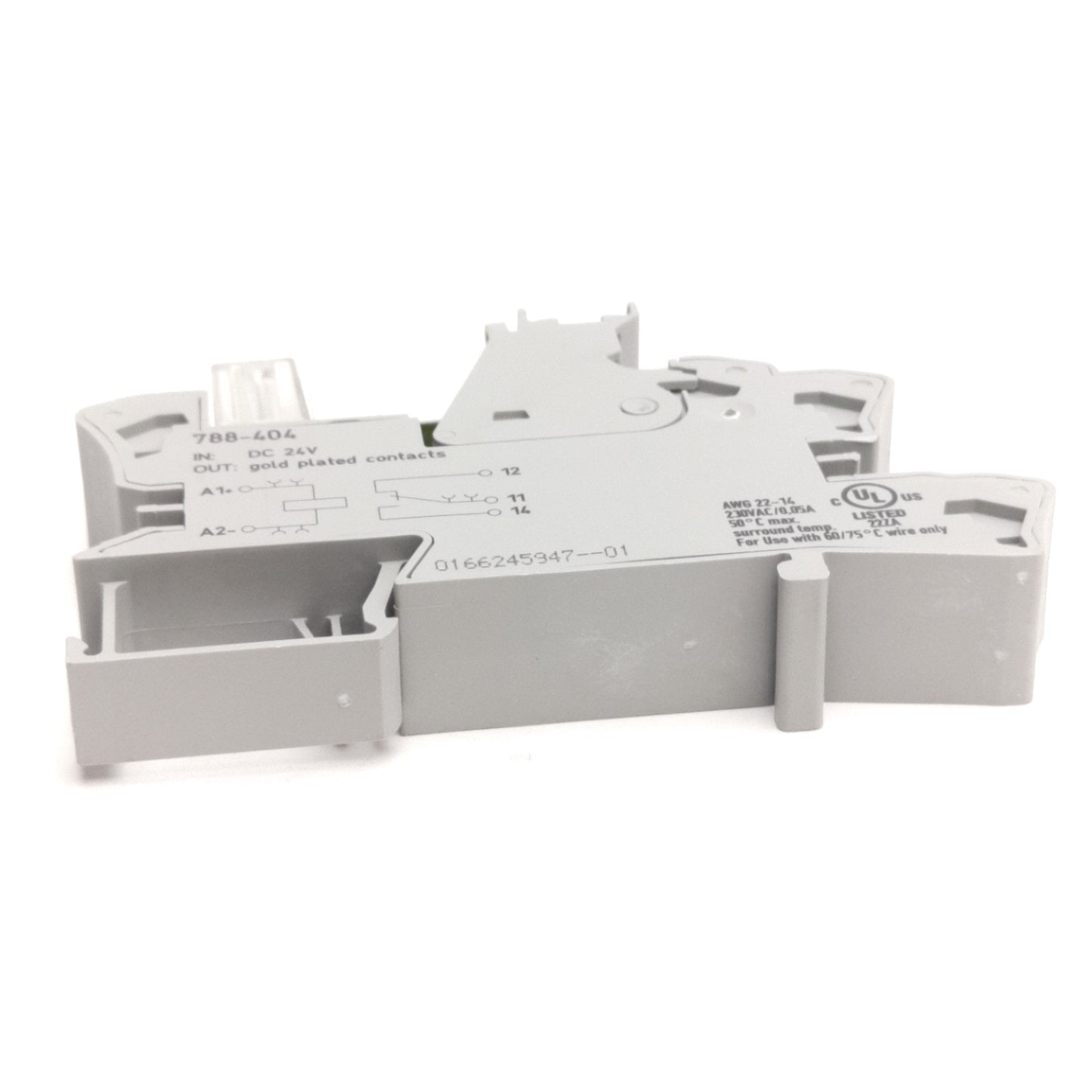 New – Open box Lot of 2 Wago 788-404 Relays & Sockets, SPDT 250VAC 16A, DIN Rail, 24VDC Coil