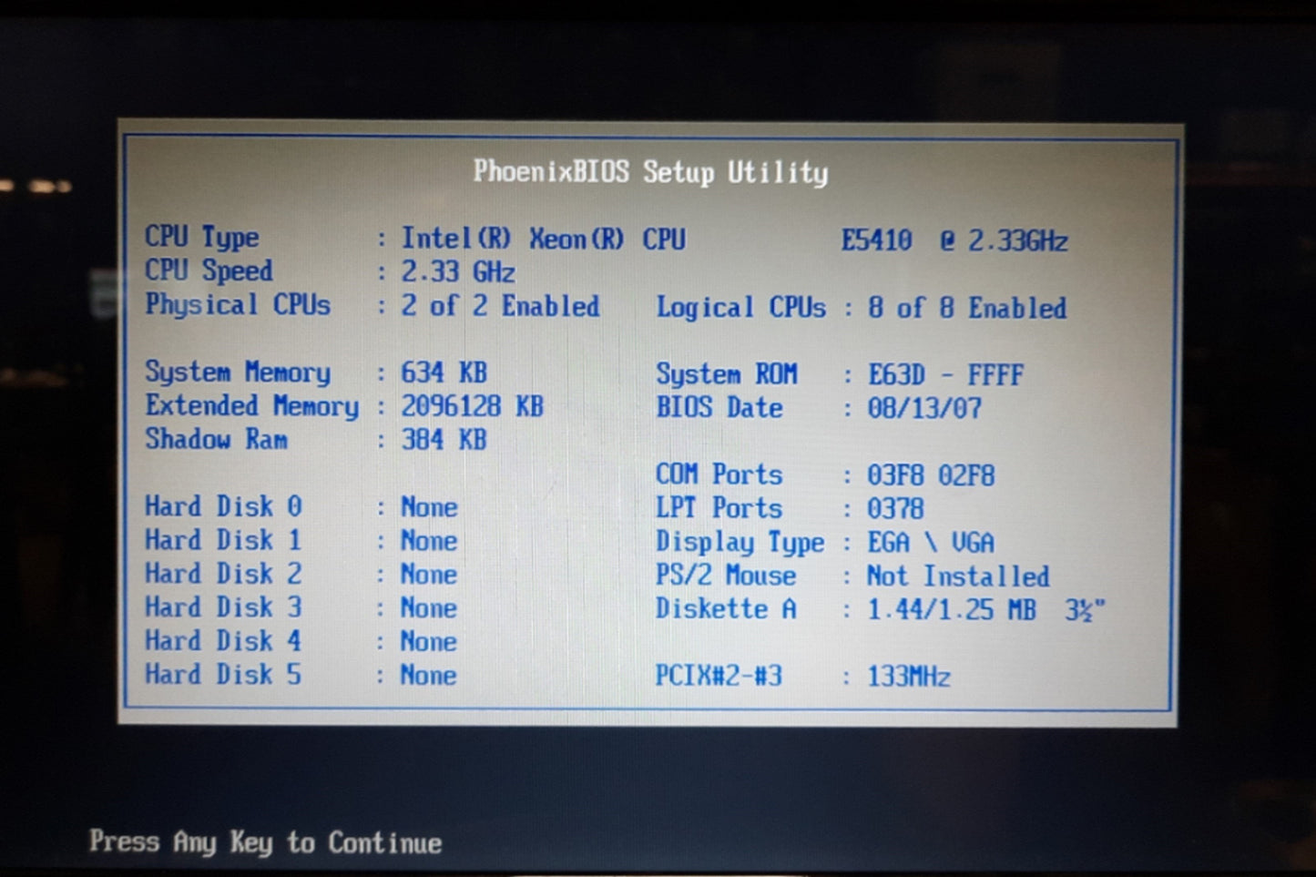 Used Supermicro X7DAL-E Motherboard & CPU, 2x Intel Xeon 4-Core 2.33GHz, 2GB RAM