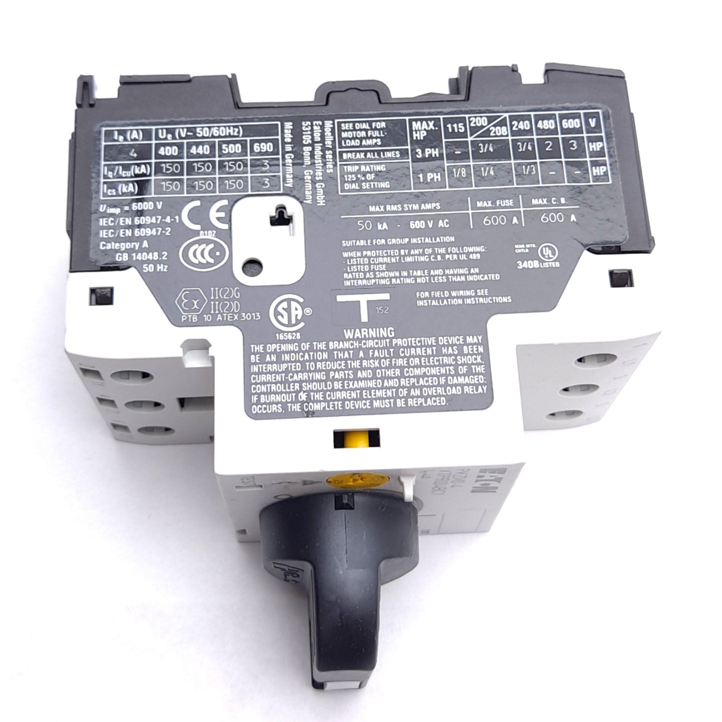 New Eaton PKZM0-4/AK XTPR004BC1 Motor Protective Circuit Breaker, 3-Pole, 2.5-4A