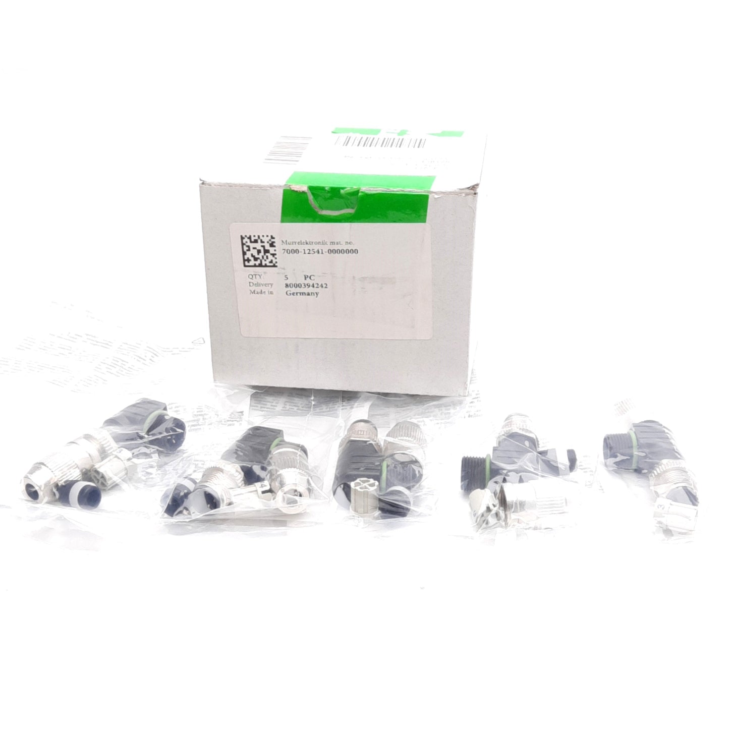 New Lot of 5 Murrelektronik 7000-12541-0000000 Connector, M12 3-Pin Male Right Angle
