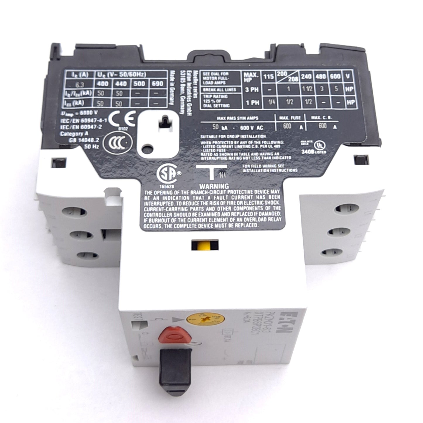 New Eaton PKZM01-6,3 XTPB6P3BC1 Motor Protective Circuit Breaker, 3-Pole, 4-6.3A
