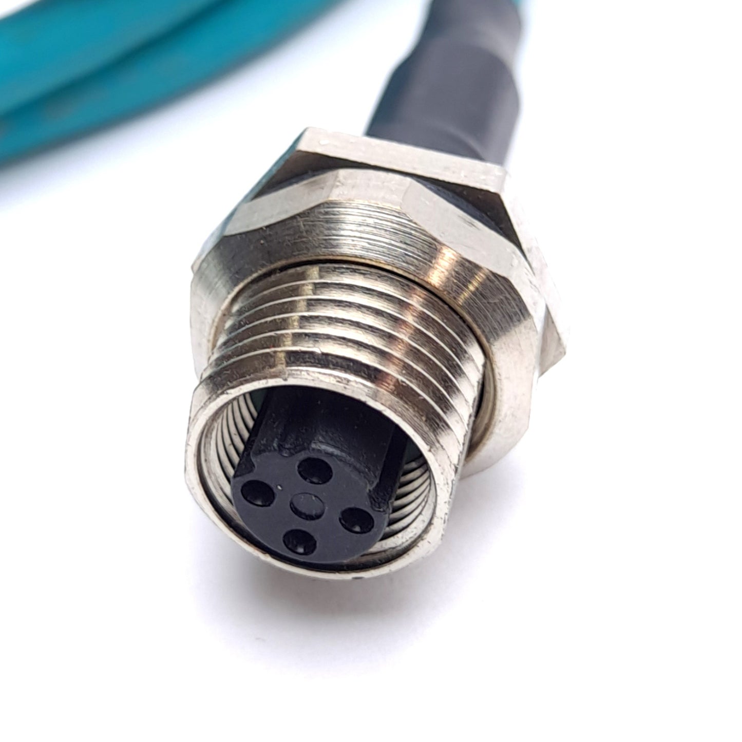 New Lumberg 0985 706 104/2M Ethernet Cable Cat5e, M12 4-Pin Female to RJ45 Male, 2m