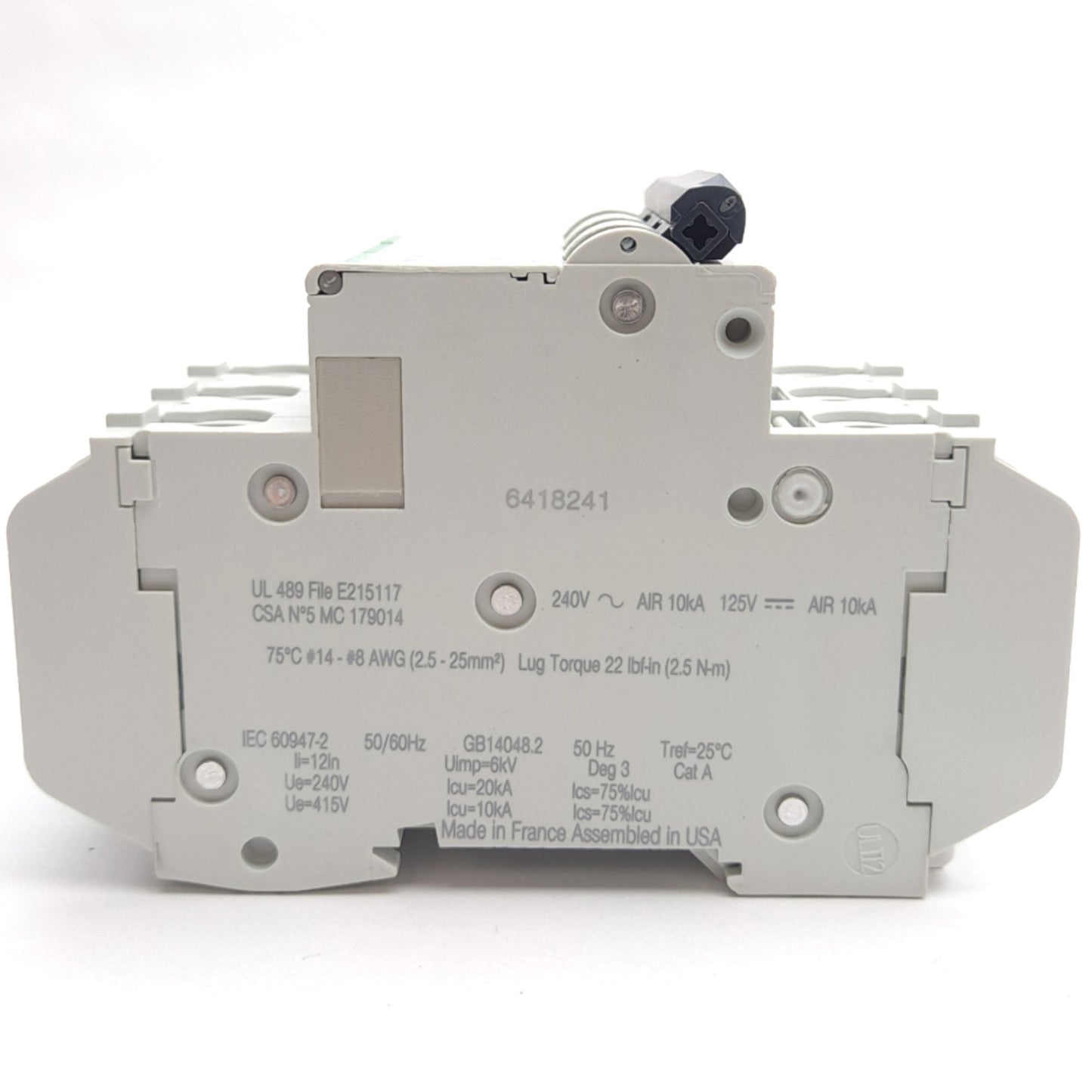 New – Open box Schneider Electric 60193 C60 Miniature Circuit Breaker, 3-Pole, 240VAC 10A