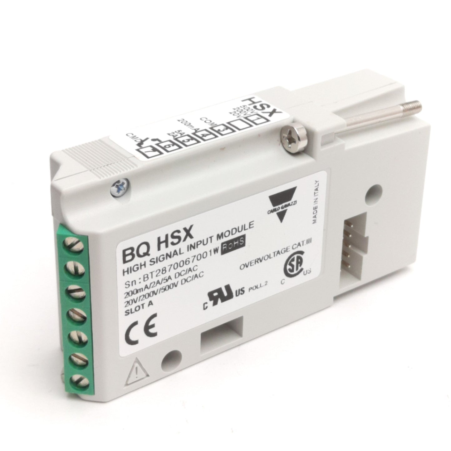 New Carlo Gavazzi BQHSX High Signal Input Module, 200mA/2A/5A, 20V/200V/500V AC&DC