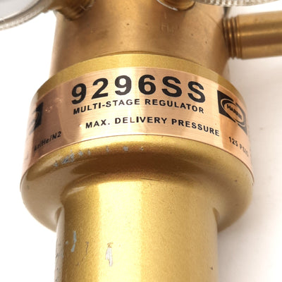 Used Harris 9296SS-125-580 3302688 Diaphragm Regulator, 0-125psig Range, CGA 580
