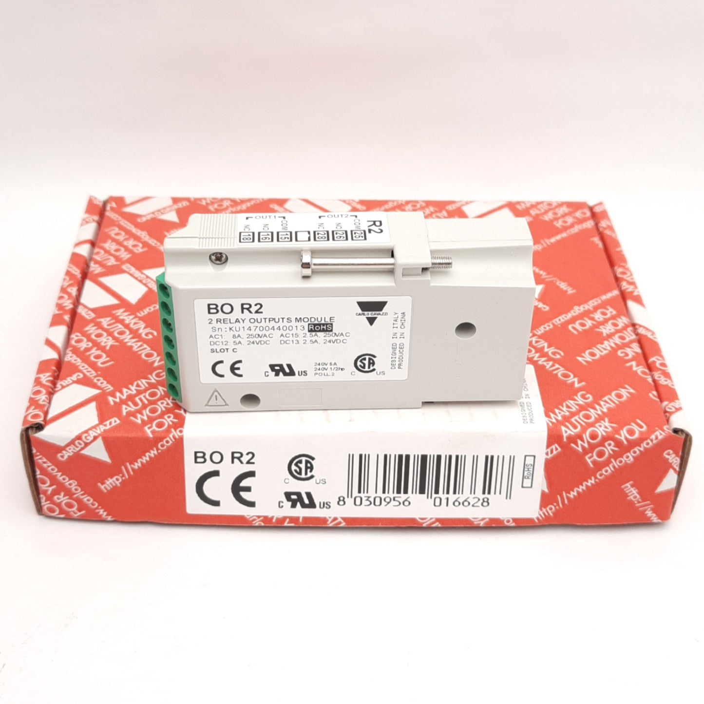 New Carlo Gavazzi BOR2 Relay Output Module for UMD/USC Panel Meter, 250VAC, 2-Relay