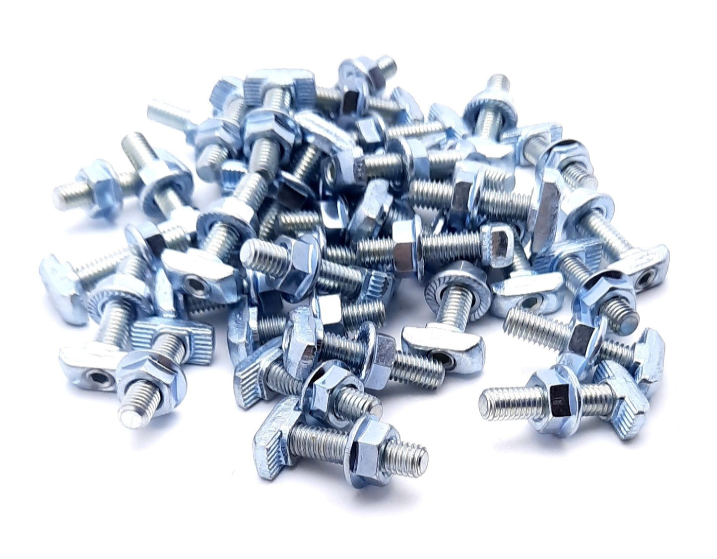 New Lot of 35 80/20 75-3633 Drop-In T-Slot Stud w/Flanged Hex Nut 30 Series M6 X 1.0