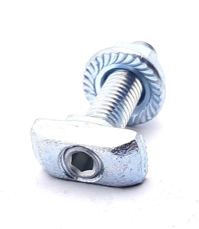 New Lot of 35 80/20 75-3633 Drop-In T-Slot Stud w/Flanged Hex Nut 30 Series M6 X 1.0