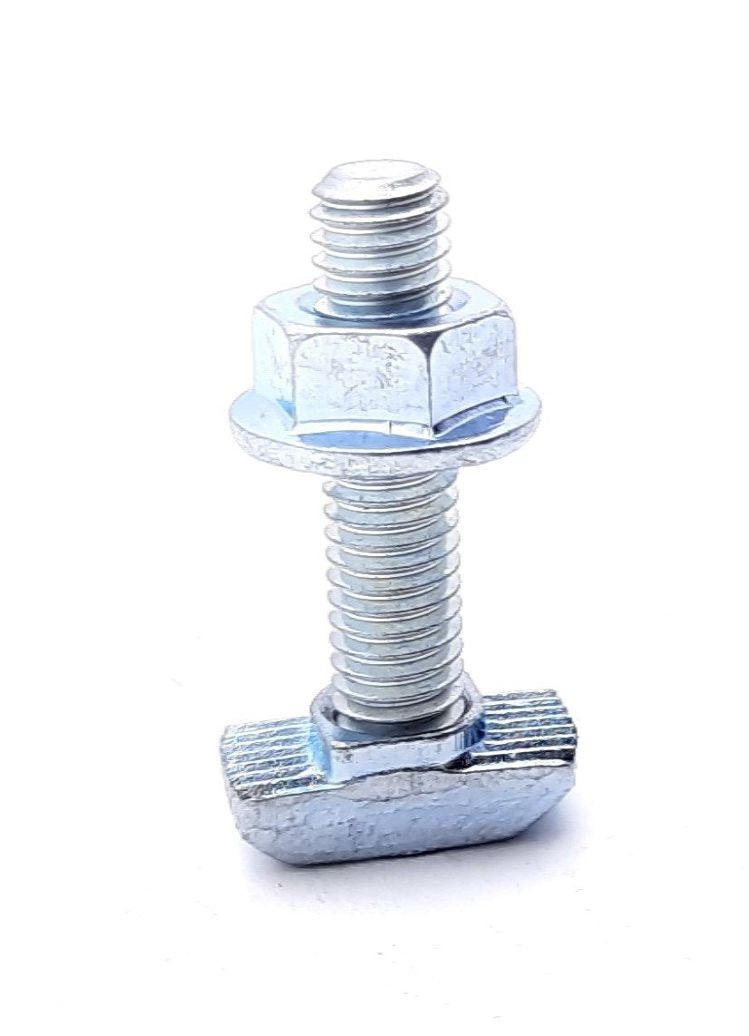 New Lot of 35 80/20 75-3633 Drop-In T-Slot Stud w/Flanged Hex Nut 30 Series M6 X 1.0