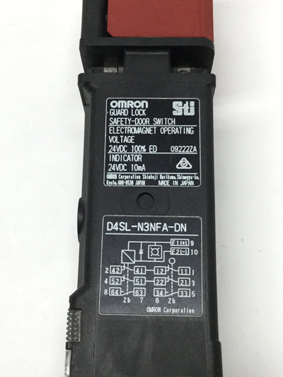Used Omron STI D4SL-N3NFA-DN Guard Lock Safety Interlock Switch, 24VDC, 2x 2NC-1NO