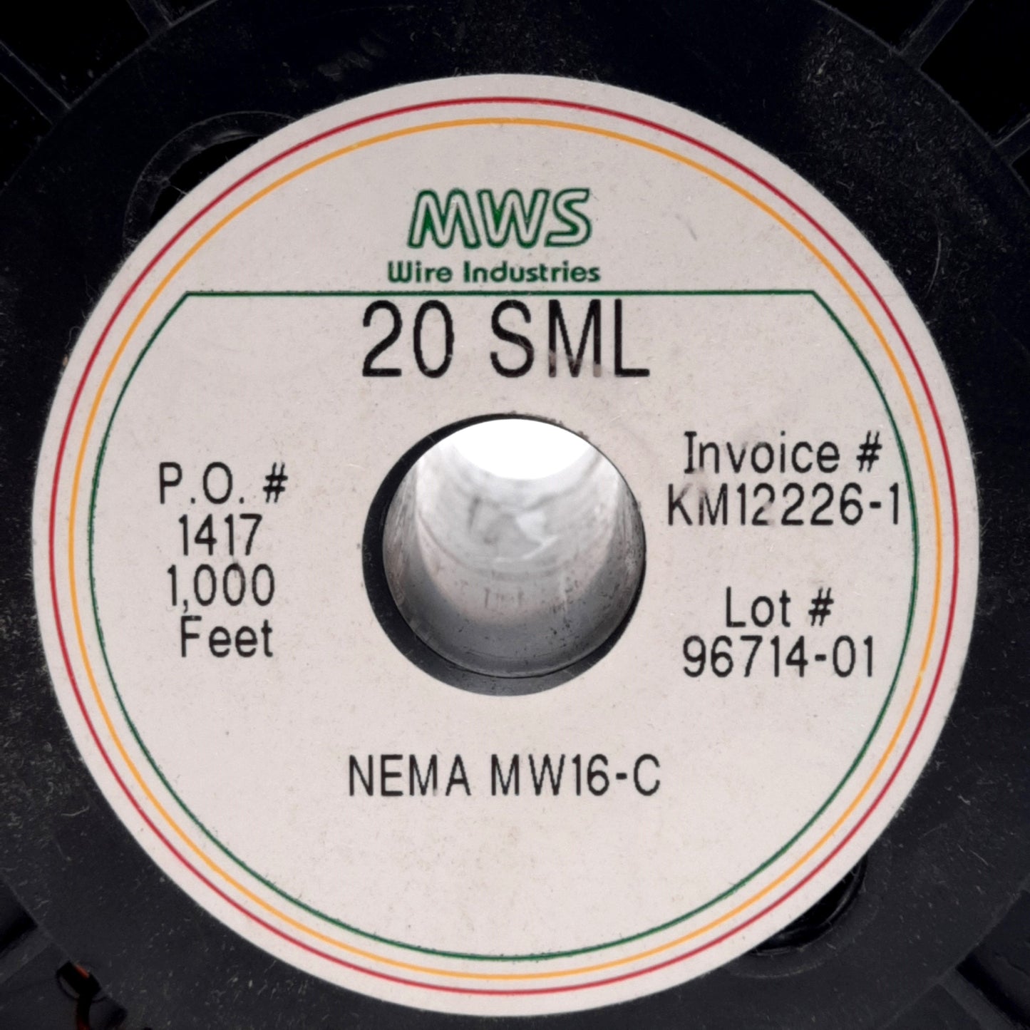 New – Open box MWS Industries 20 SML Polyimide Coated Magnet Wire, 20 AWG, NEMA MW16-C, 1000ft