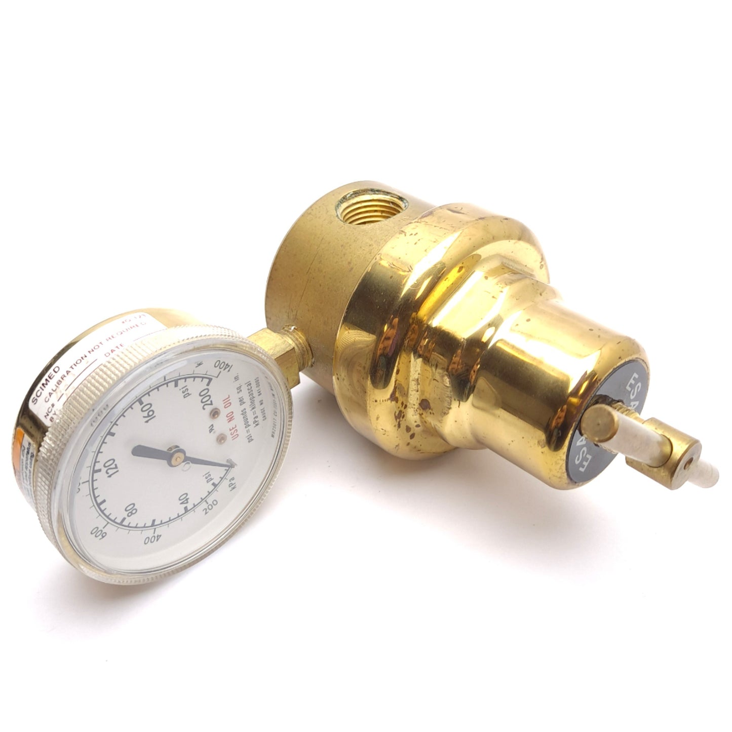 Used ESAB R-6703 22236 Pressure Regulator, 400psig In, 150psig Out, 1/2in NPT