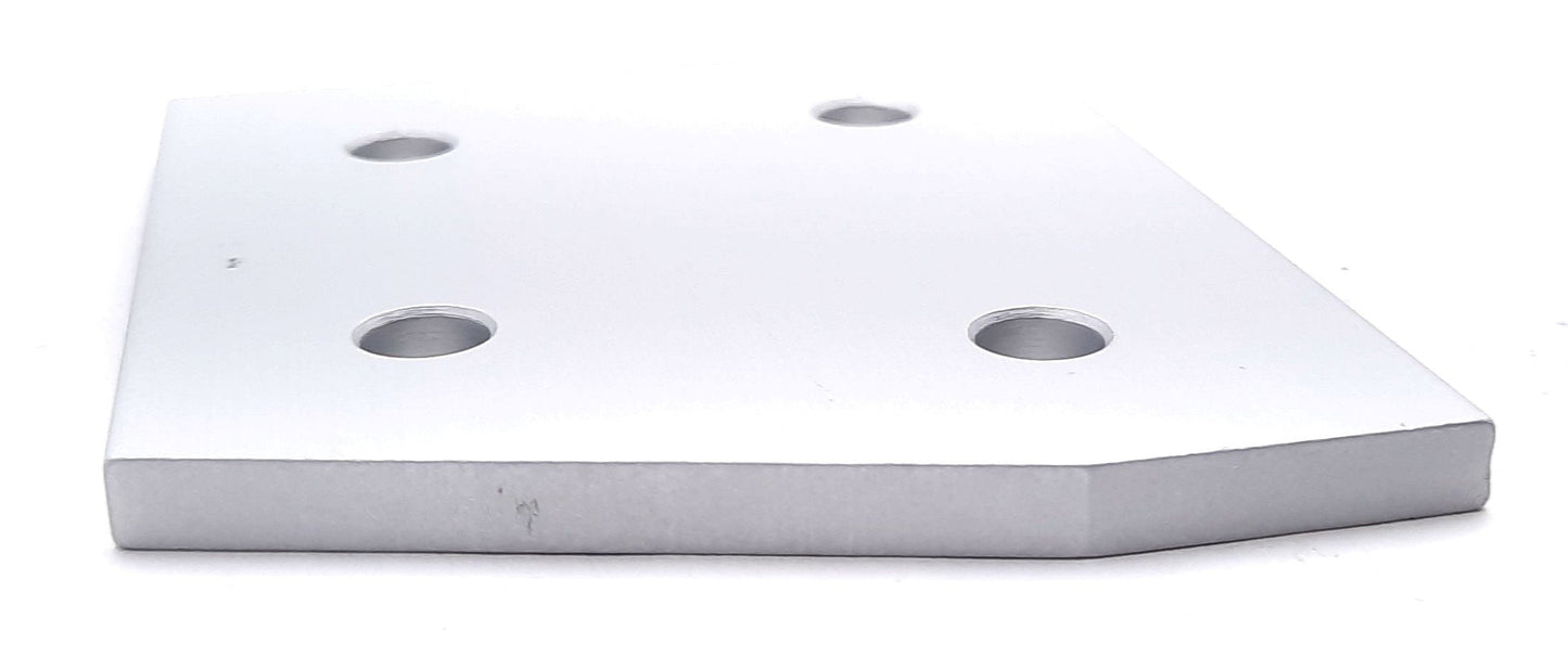 New – Open box Lot of 5 80/20 40-4316 15 Degree Angled Flat Plate 40 Series 4 Hole 94mm x 90mm