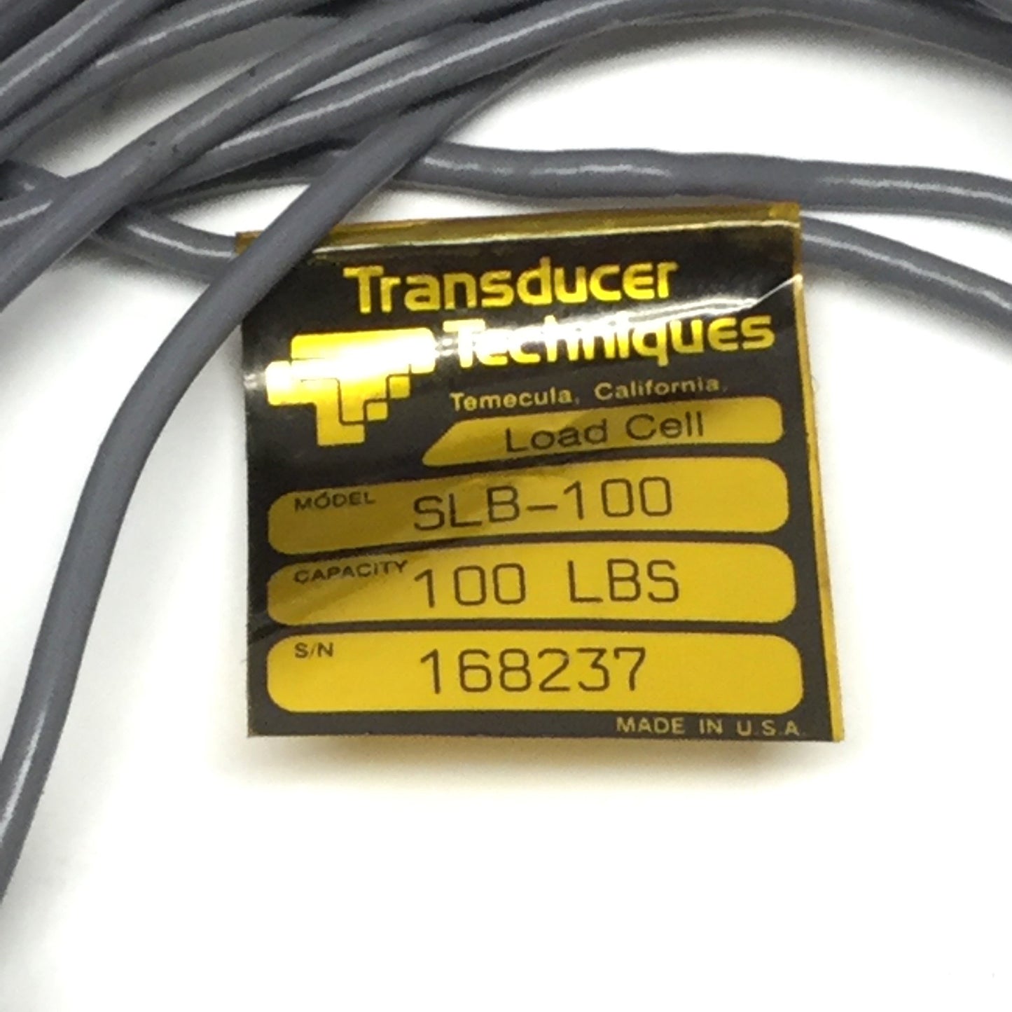 Used Transducer Techniques SLB-100 Subminiature Button Compression Load Cell 100lbf