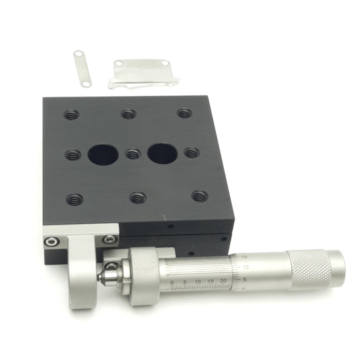 Used Newport 423 Low-Profile Linear Stage, 1" Travel, w/ 25mm Micrometer *Bent Bezel*