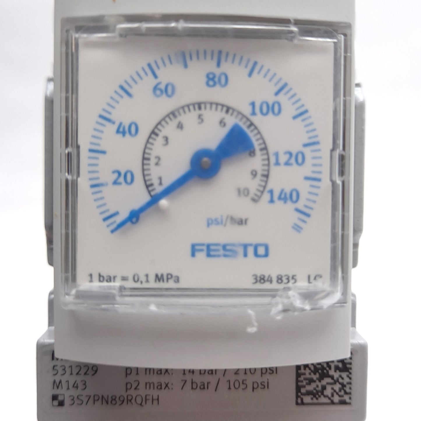 New – Open box Festo MS4N-LFR-1/4-D6-CRM-AS Filter Regulator, 1500 l/min, 1/4in NPT, 5µm