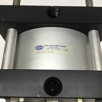 Used Fabco-Air UHP6X1WFR-TFR-DR Hi-Power Double Rod Cylinder 6" Bore, 1" Stroke