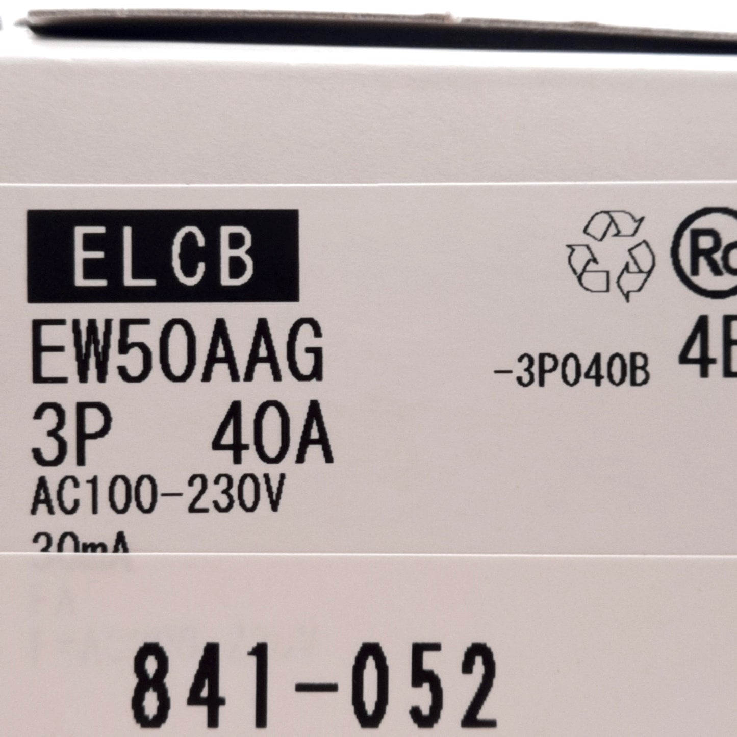 New Fuji Electric EW50AAG-3P040 Earth Leakage Circuit Breaker 3-Pole 100-230VAC 40A