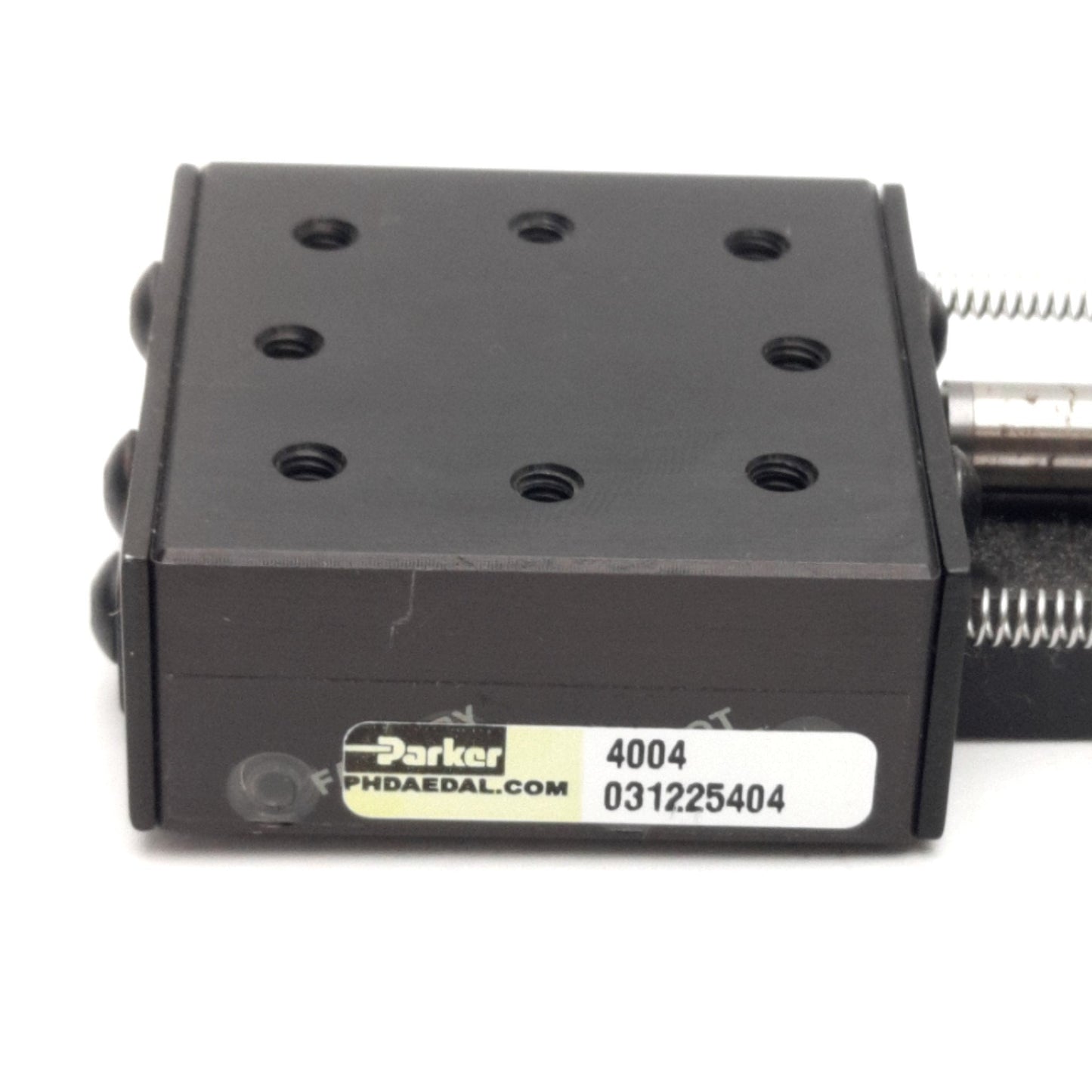 Used Parker 4004 Micrometer Linear Positioning Stage, Travel: 1", 1.75" x 1.75" Stage