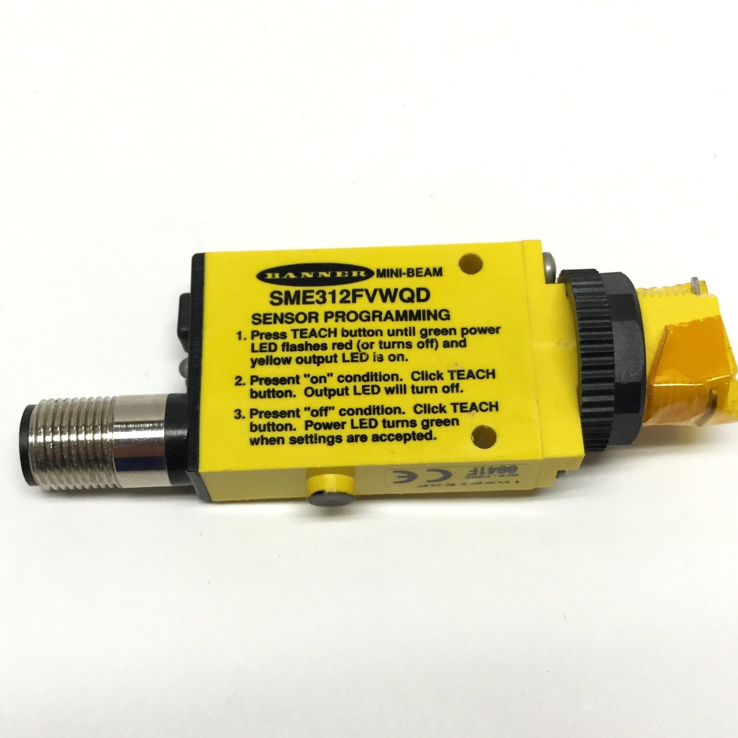 New – Open box Banner SME312FVWQD Mini-Beam Expert Fiber Optic Amplifier, 10-30VDC, White LED