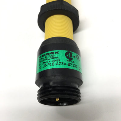 New – Open box Turck Ni10-P18-AZ3X-B2331 Inductive Proximity Sensor, 10mm, 20-250VAC 500mA