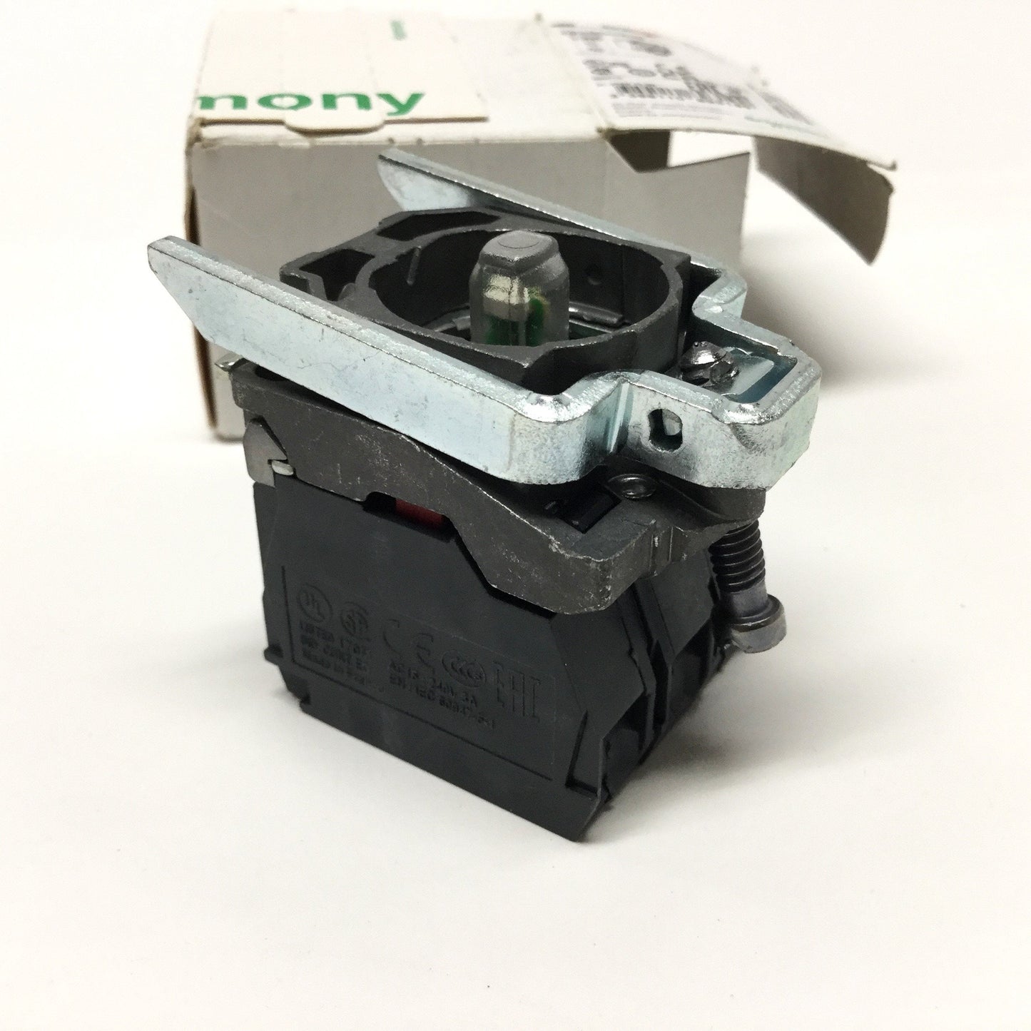 New Schneider ZB4BW0B45 Red LED Light Switch Block w/ Body Fixing Collar 1NO-1NC 24V