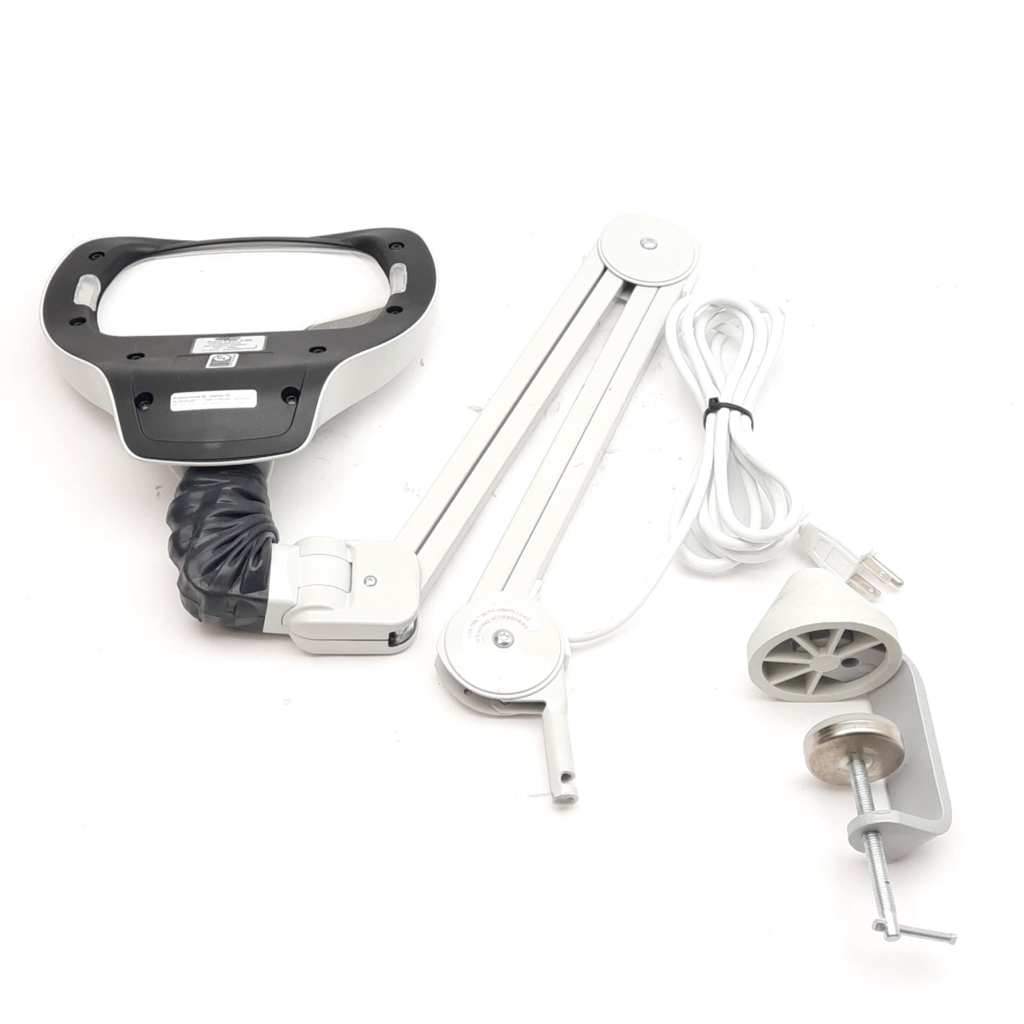 Used Luxo WAL025968 Wave LED Magnifier 3.5-Diopter Lens, 6W Dimmable LEDs 45in 120VAC