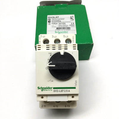 New Schneider GV2-L07 TeSys Manual Motor Starter Circuit Breaker, 2.5A, 3-Pole