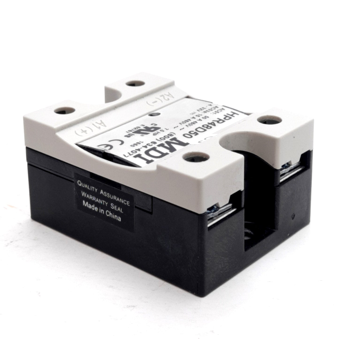 Used MDI HPR48D50 Solid State Relay, 1-Pole, 480VAC 50A, 4-32VDC Control, Screw Clamp