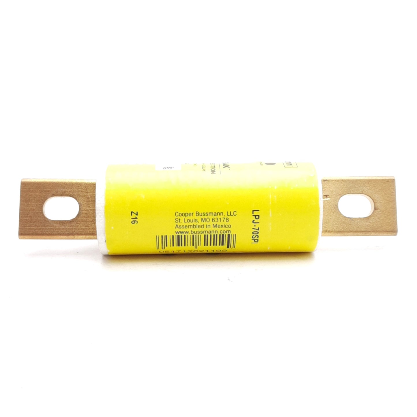 Used Bussmann LPF-70SPI Low-Peak Class J Fuse 70A 600VAC/300VDC, ø1 1/8in x 4 5/8in