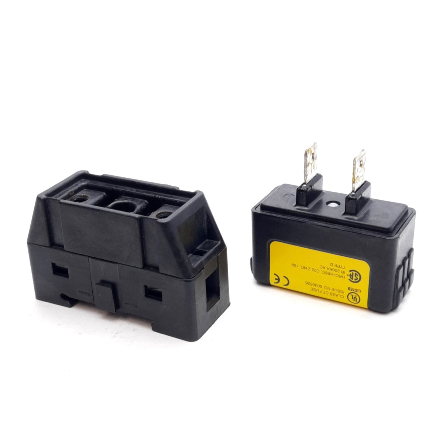 Used Bussmann TCF35 Time Delay Fuse With Base, Class CF, 600VAC/300VDC 35A, DIN Rail