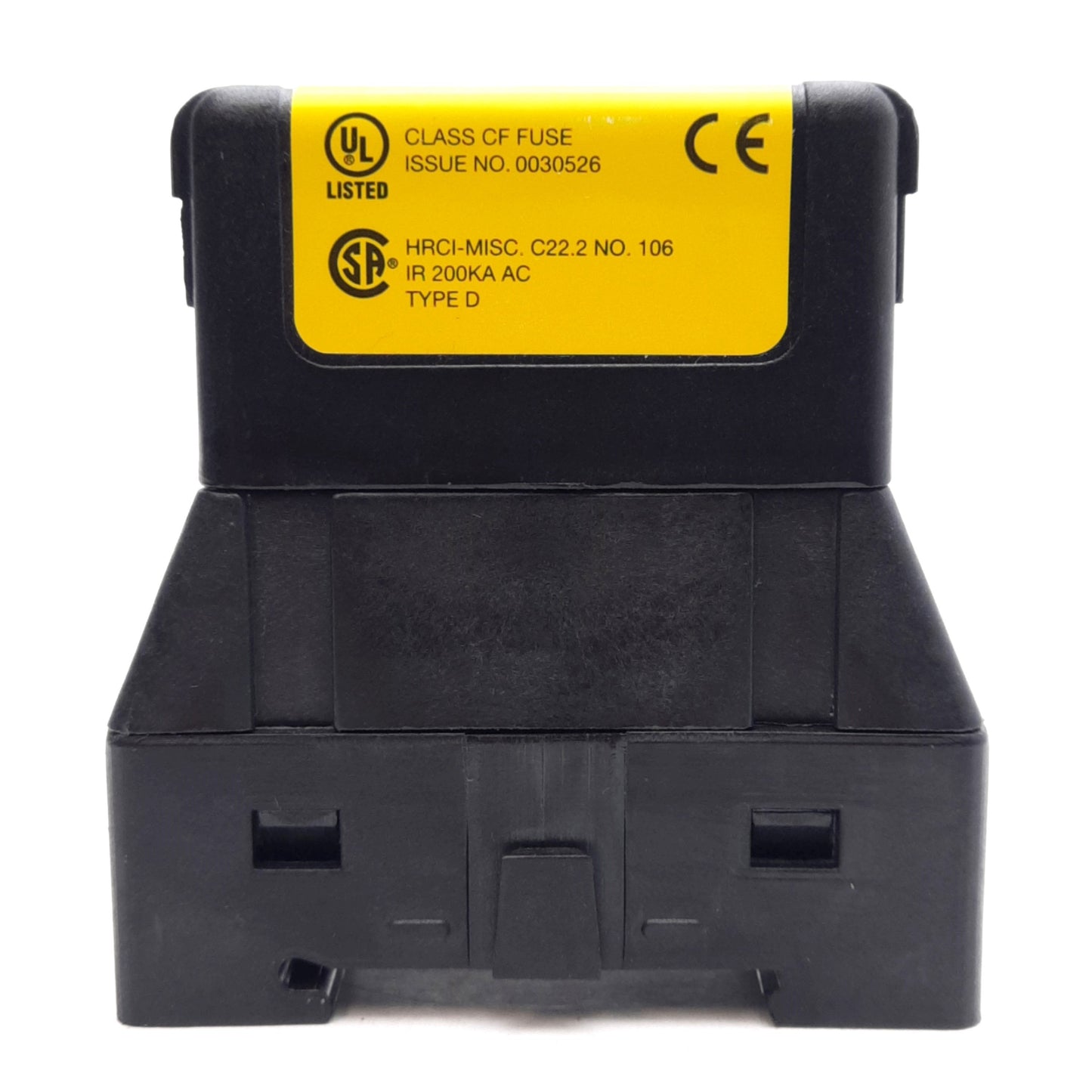 Used Bussmann TCF35 Time Delay Fuse With Base, Class CF, 600VAC/300VDC 35A, DIN Rail