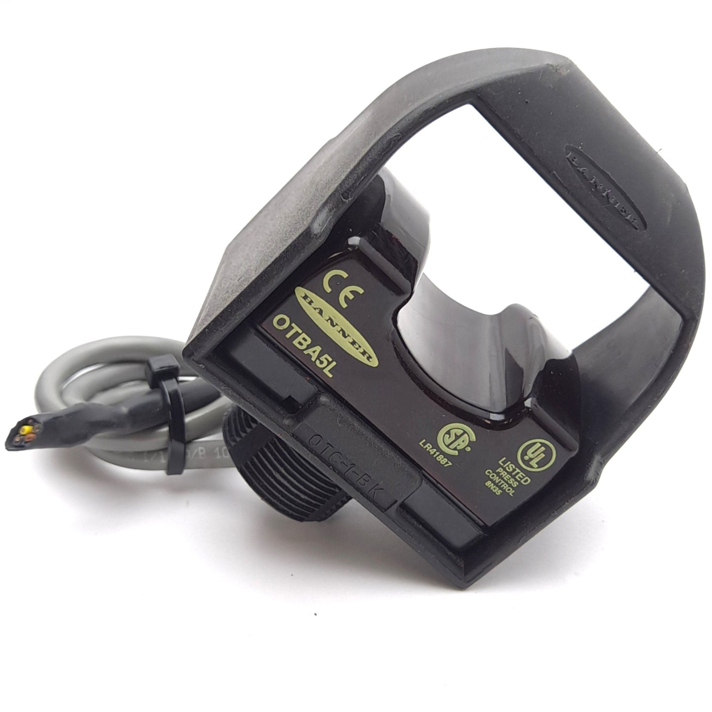 Used Banner OTBA5L Touch Button, 120VAC 7A Rating, SPDT, With OTC-1-BK Guard